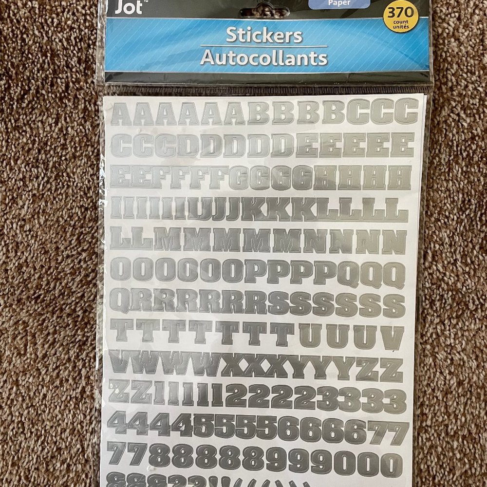 Jot Silver ABC stickers 370 pieces